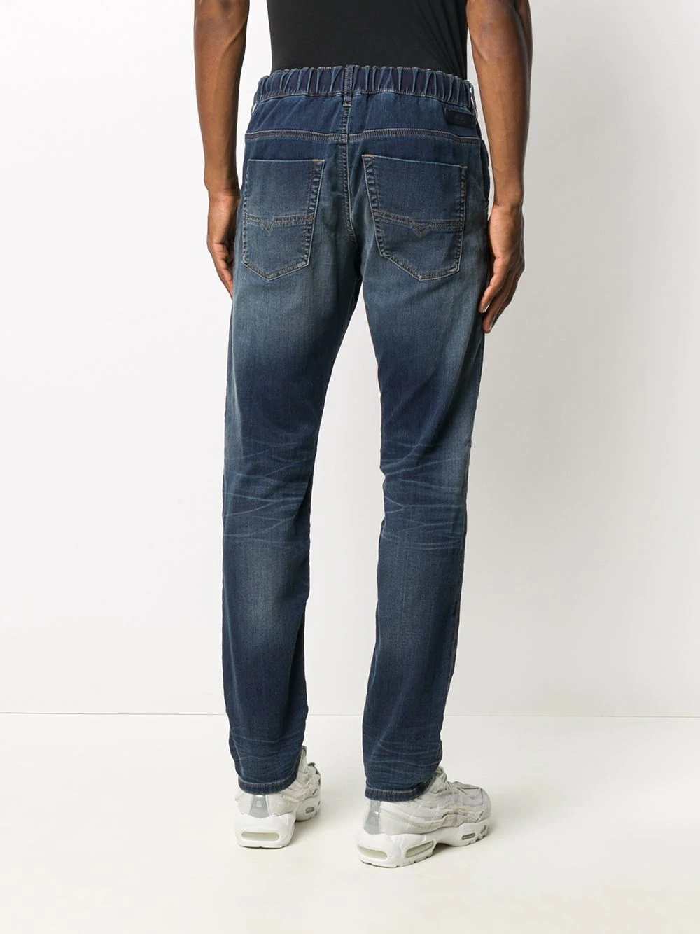 drawstring-waist straight leg jeans - 4