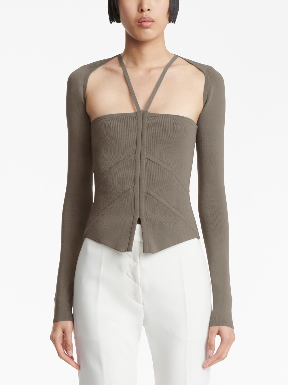 square-neck corset-style top - 5