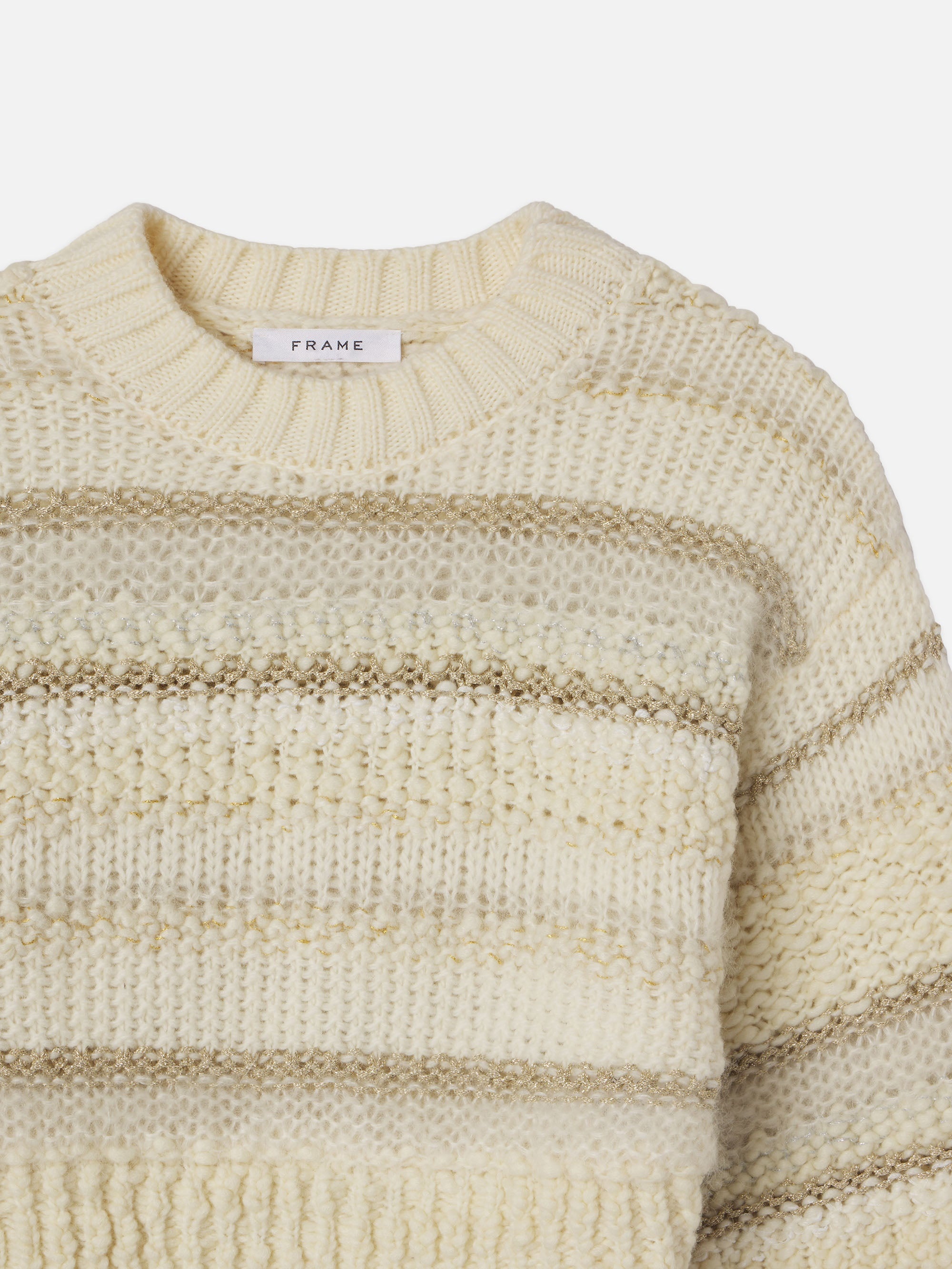 Textured Stripe Sweater in Cream Multi - 3