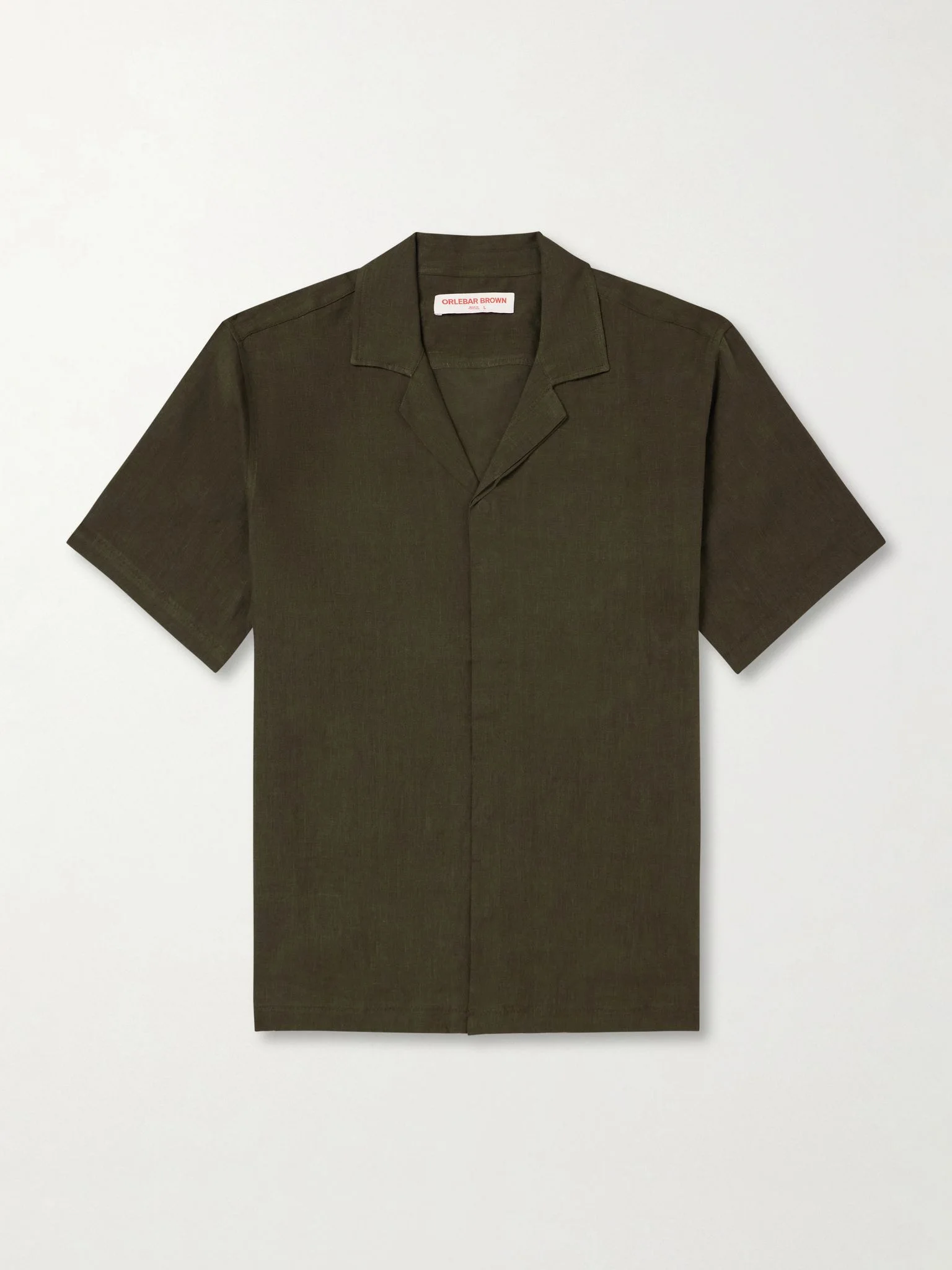 Maitan II Camp-Collar Linen Shirt Green - 1