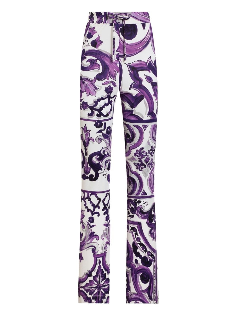 Maiolica print trousers - 1