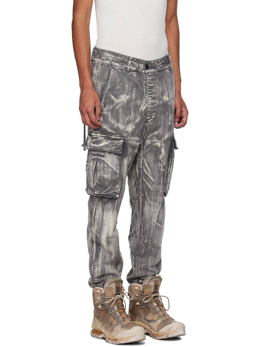 Gray P21B Denim Cargo Pants - 2