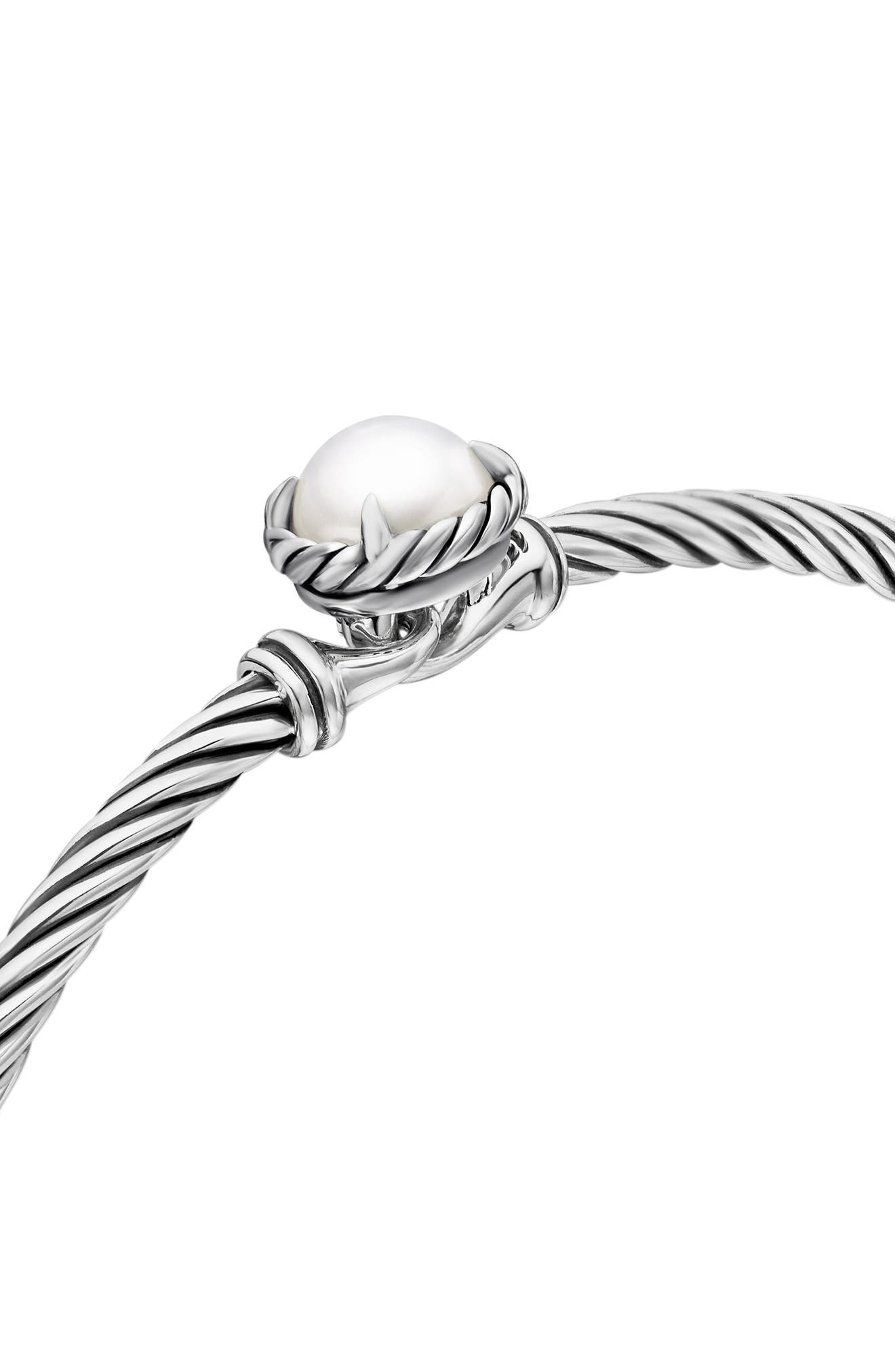 David Yurman Petite Chatelaine® Bracelet in Sterling Silver with Semiprecious Stone, 3mm in Pearl at - 7
