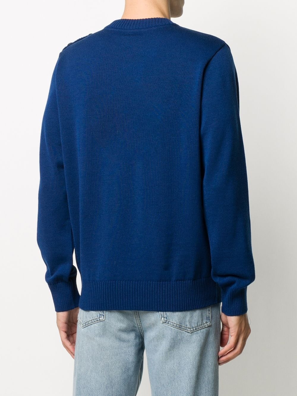 crew neck ribbed knit jumper - 4