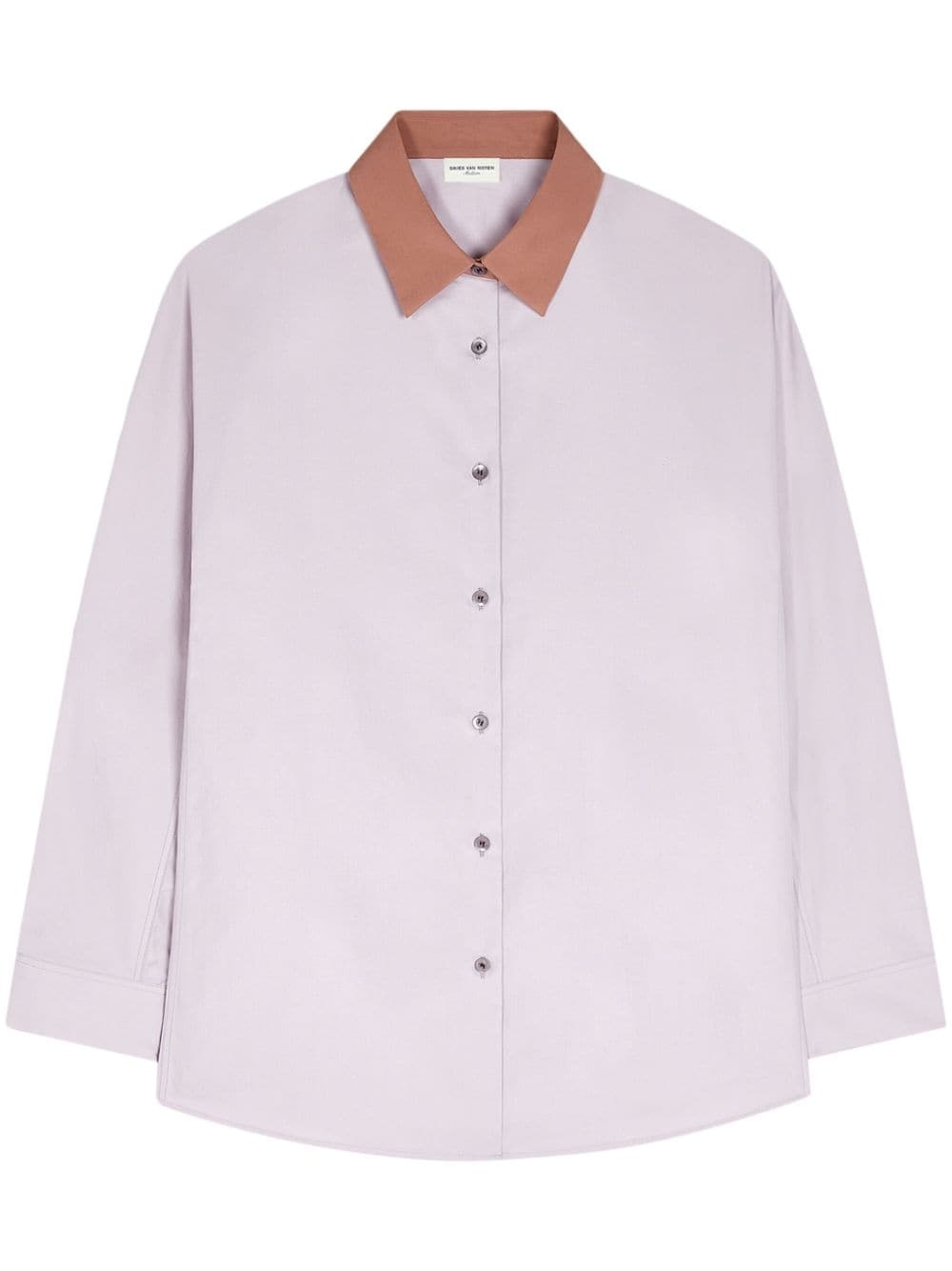 contrasting collar shirt - 1