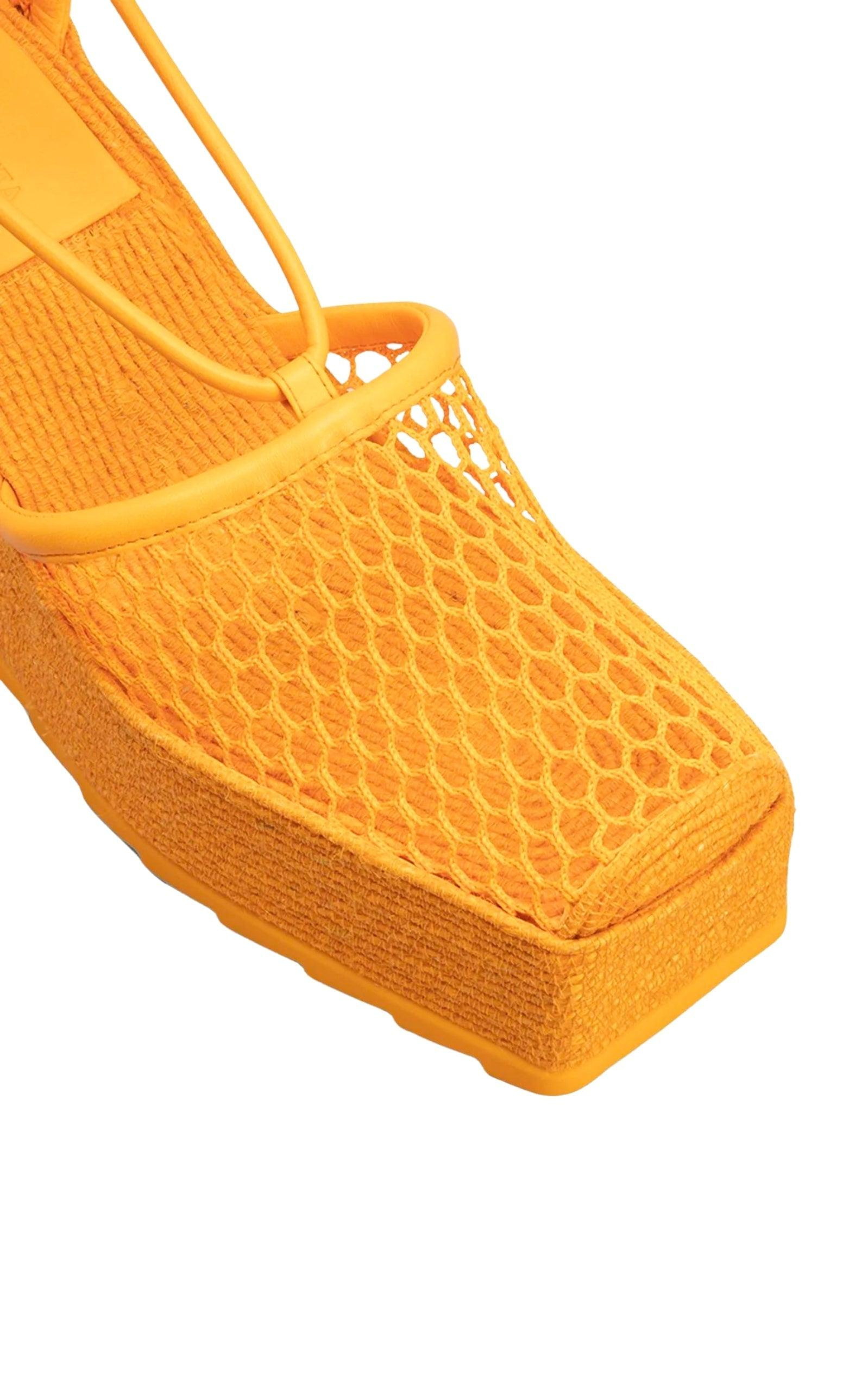 Leather and Mesh Espadrilles - 5