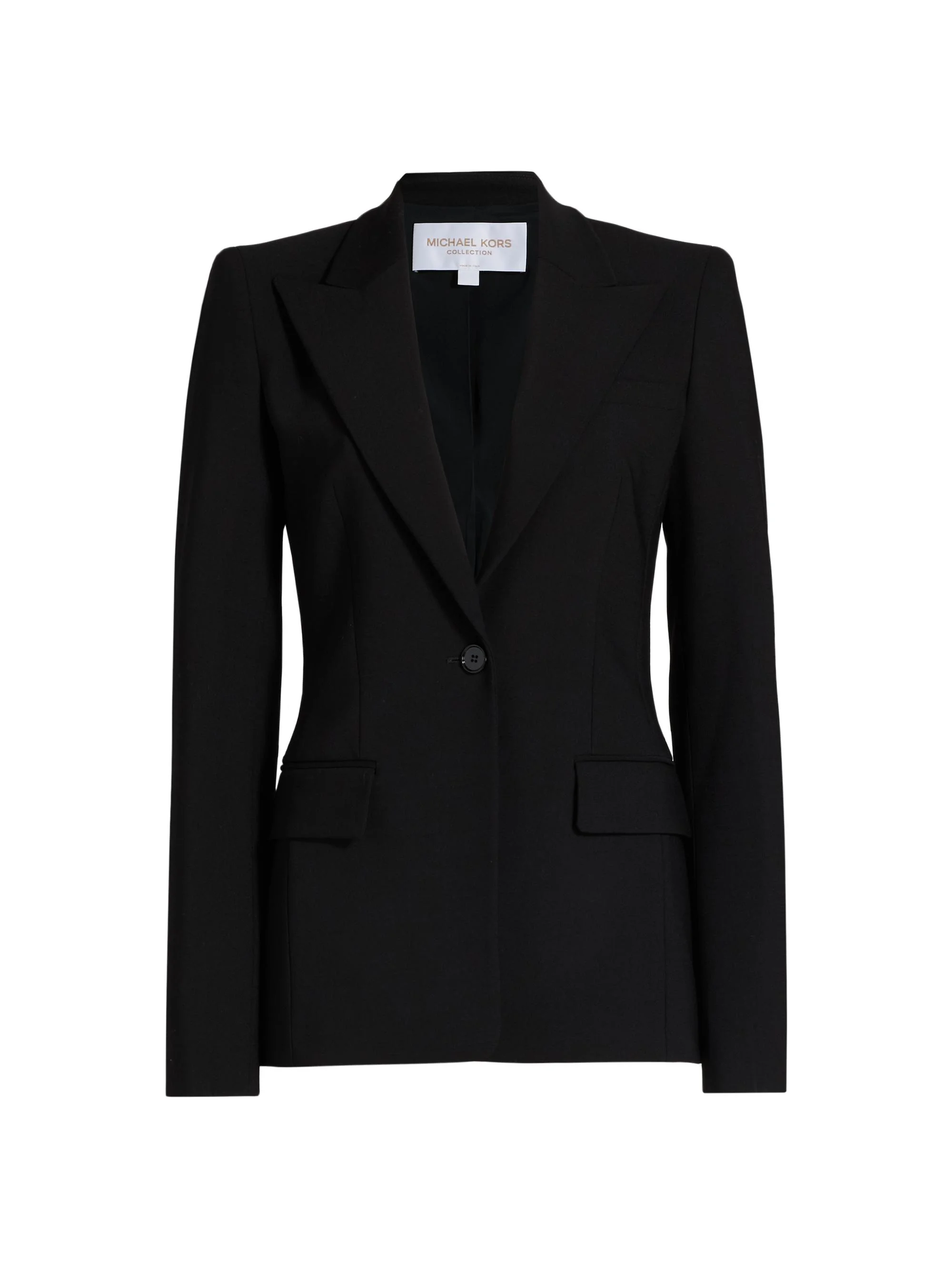 Women's Georgina Pebble Crepe Blazer - Black - 1