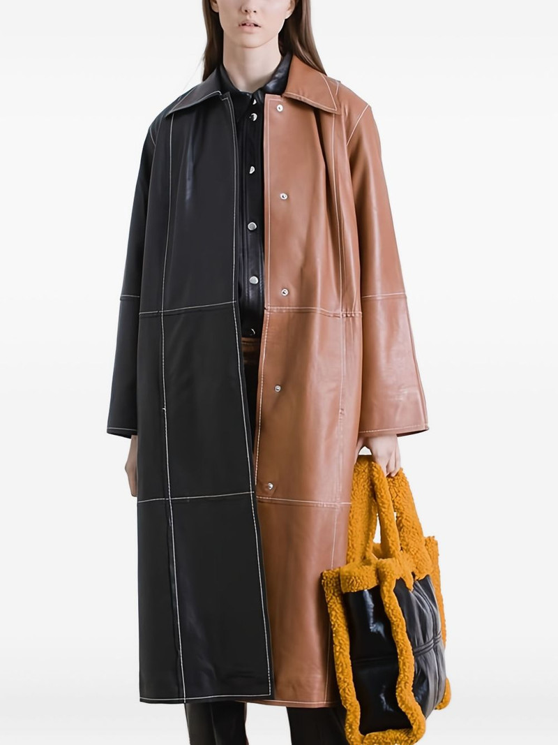 STAND STUDIO Nino leather two-tone coat outlook