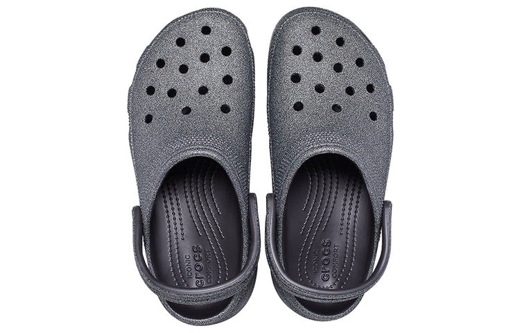 (WMNS) Crocs Classic Platform Glitter II Clog 'Black' 207770-001 - 5