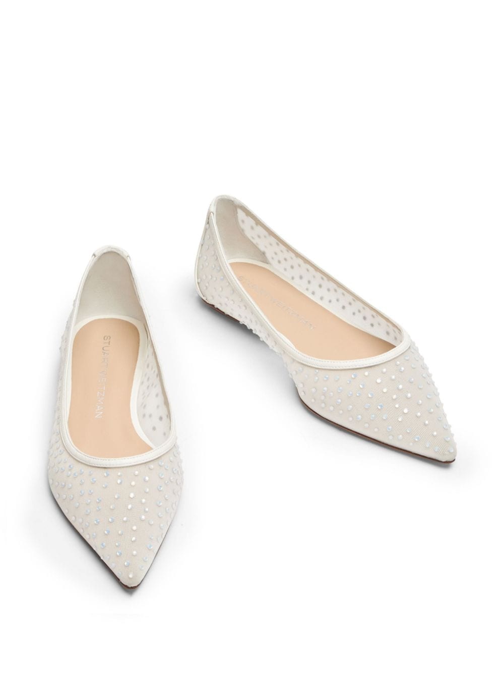Emilia mesh crystal-embelished ballerina shoes - 4