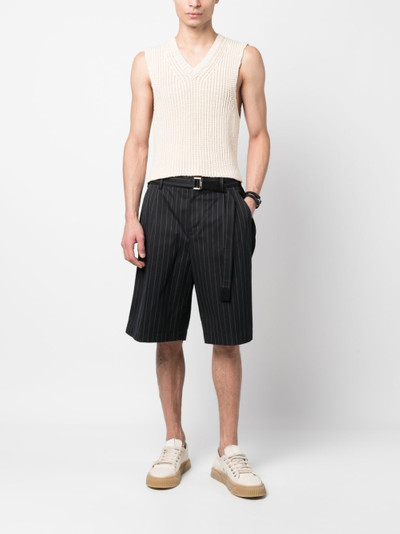 sacai pinstripe-print bermuda shorts outlook