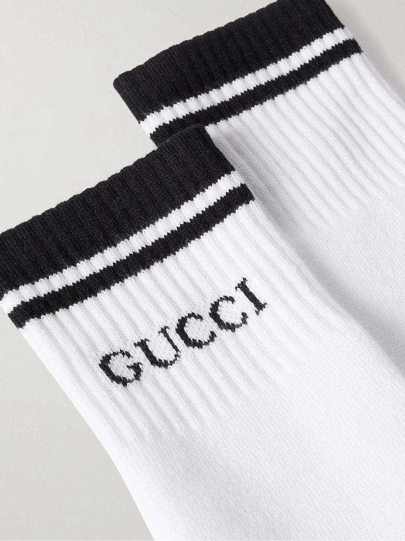 GUCCI Logo-Intarsia Stretch Cotton-Blend Socks outlook