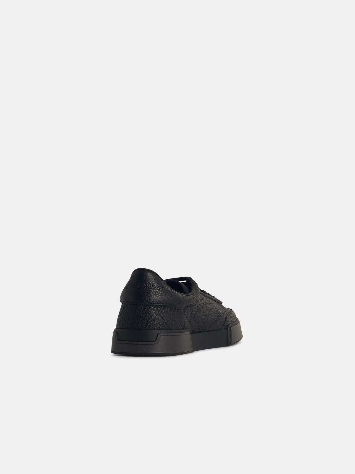'PORTOFINO' BLACK LEATHER SNEAKERS - 3