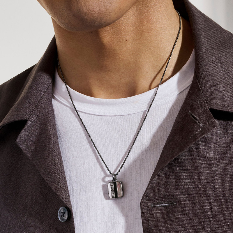 Icon 50 Necklace, Dark Silver, Hardstones 4