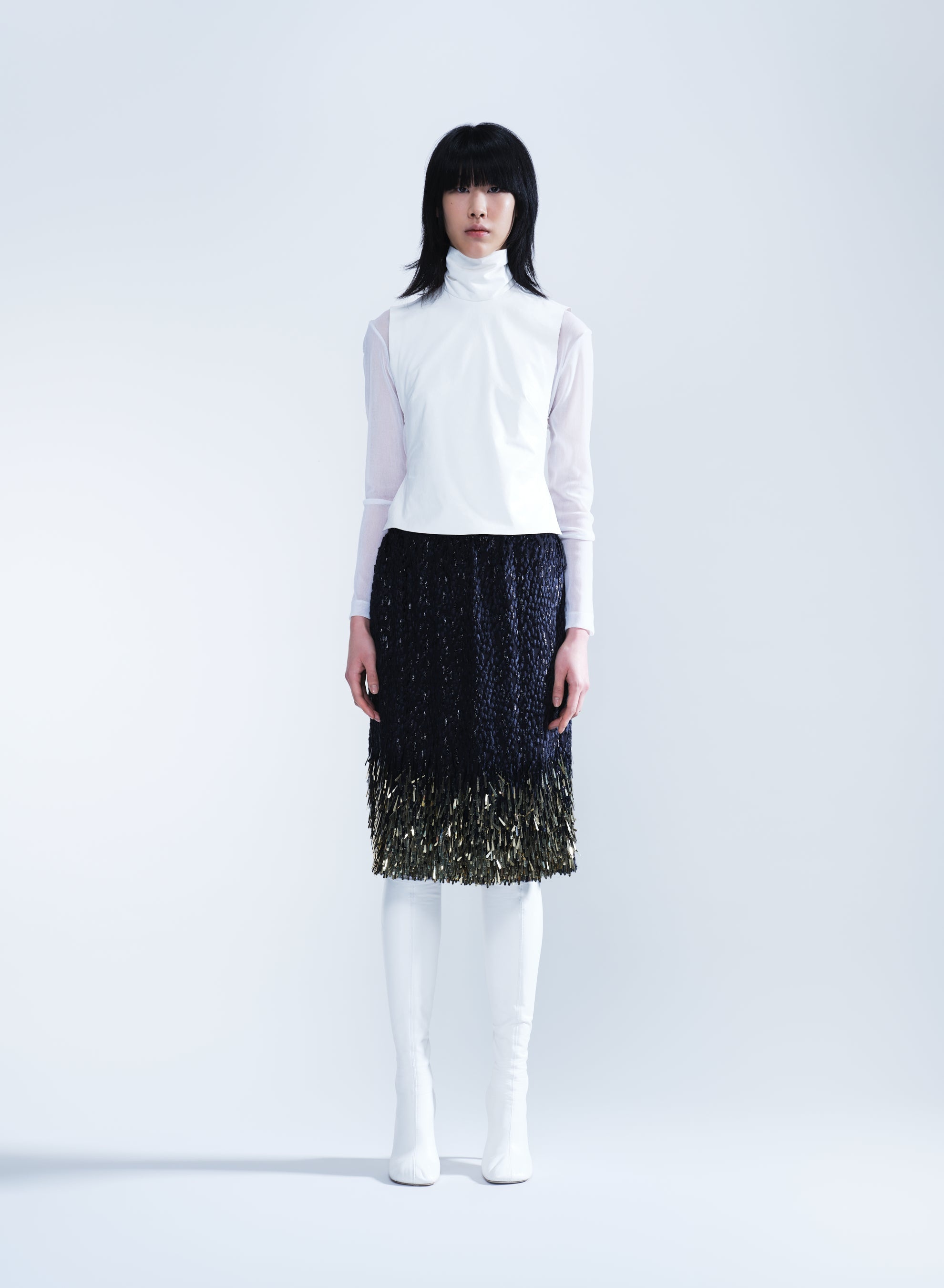 SILK DEVORE SKIRT - 2