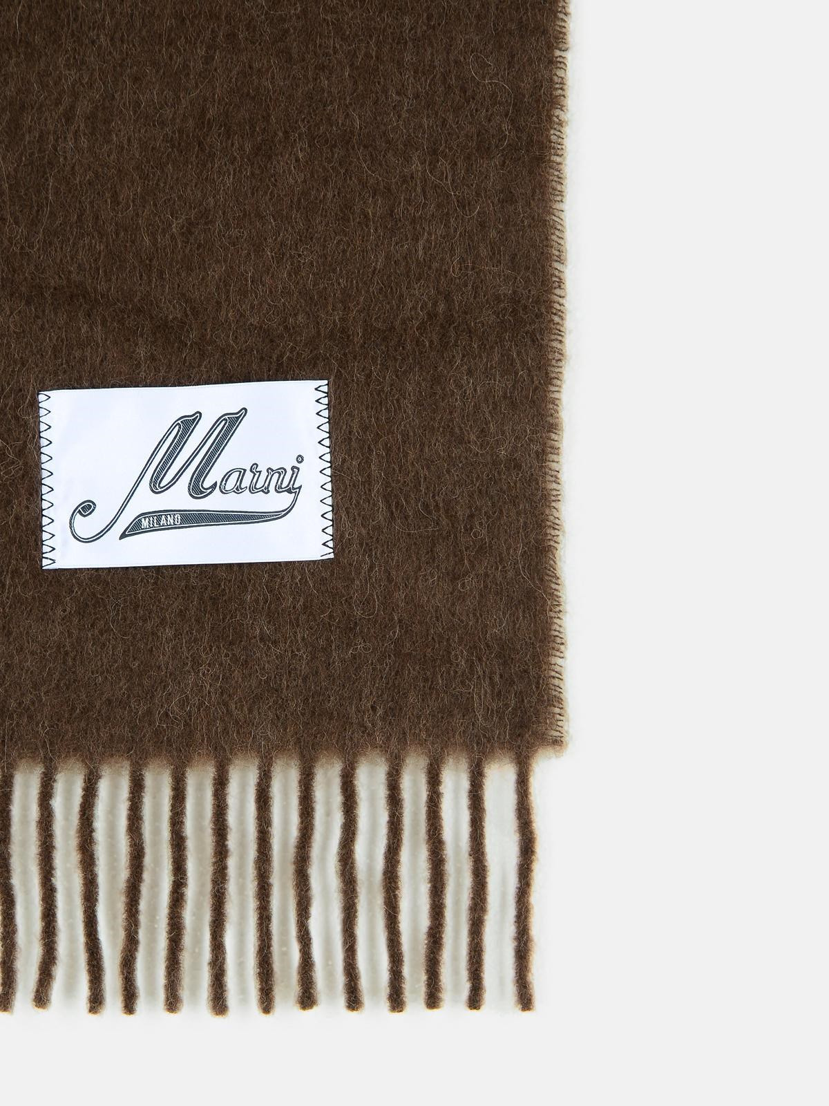 BROWN ALPACA BLEND SCARF - 3