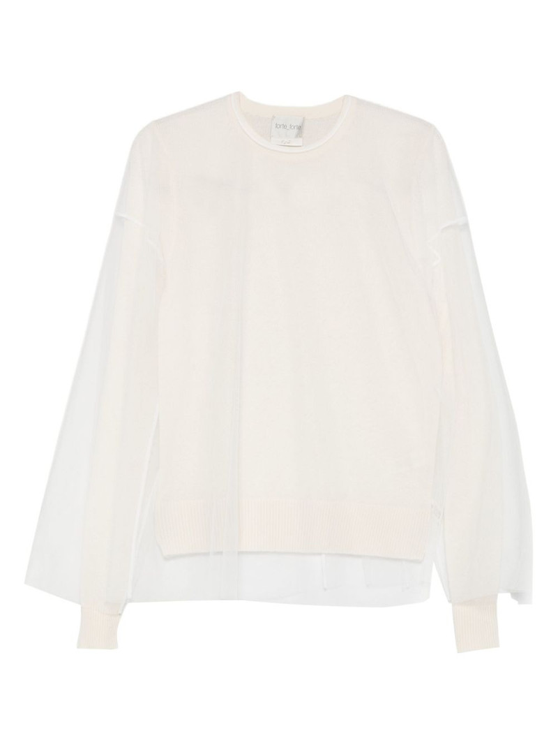 sheer-panel sweater 1