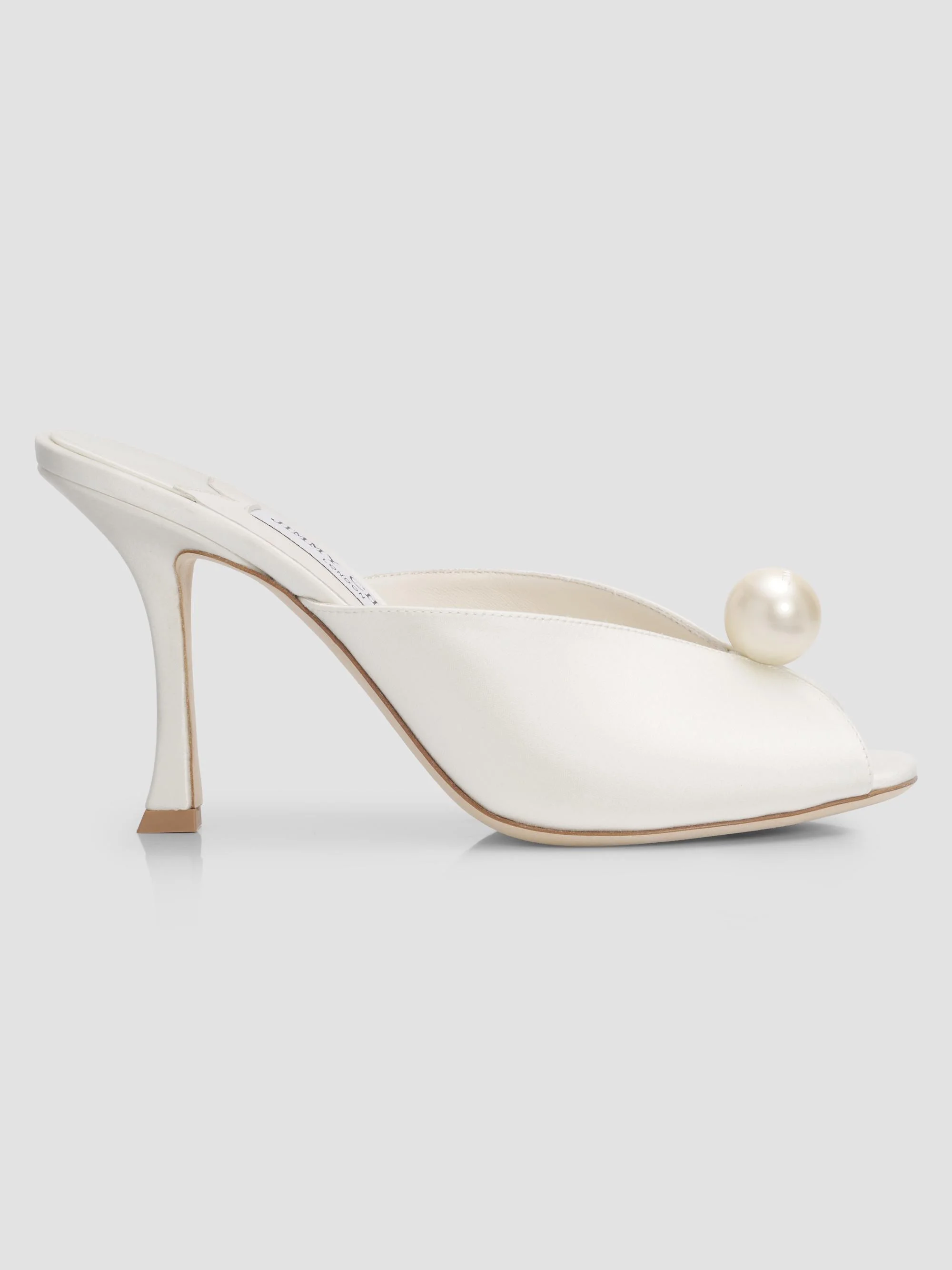 Women's Ziri 90MM Imitation-Pearl Satin Mules - Ivory - 1