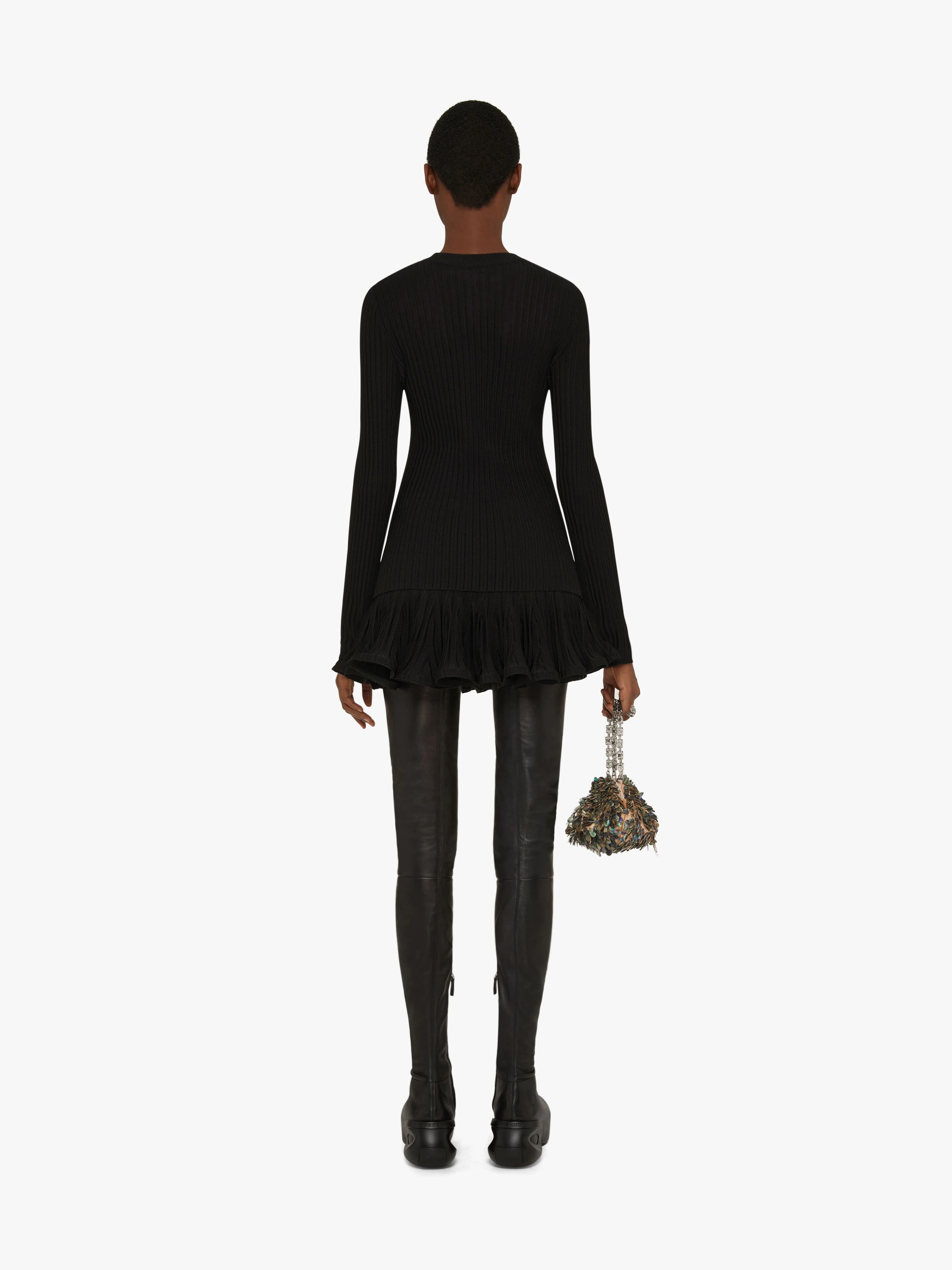 MINI SKIRT IN KNIT WITH PLEATS - 4