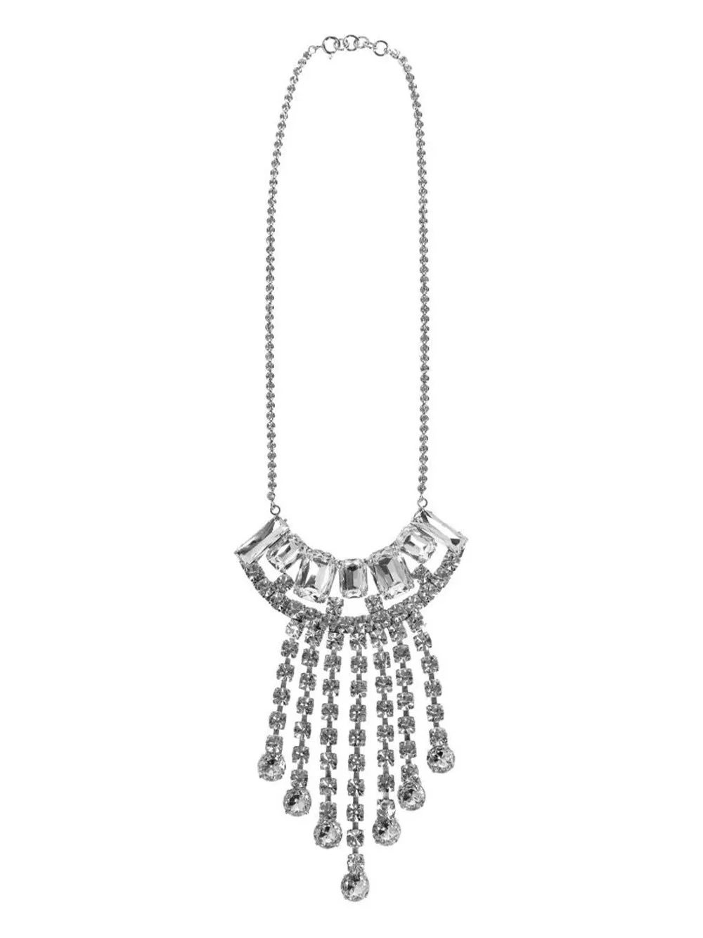 STATEMENT BRASS NECKLACE WITH STRASS CHARMS - 1