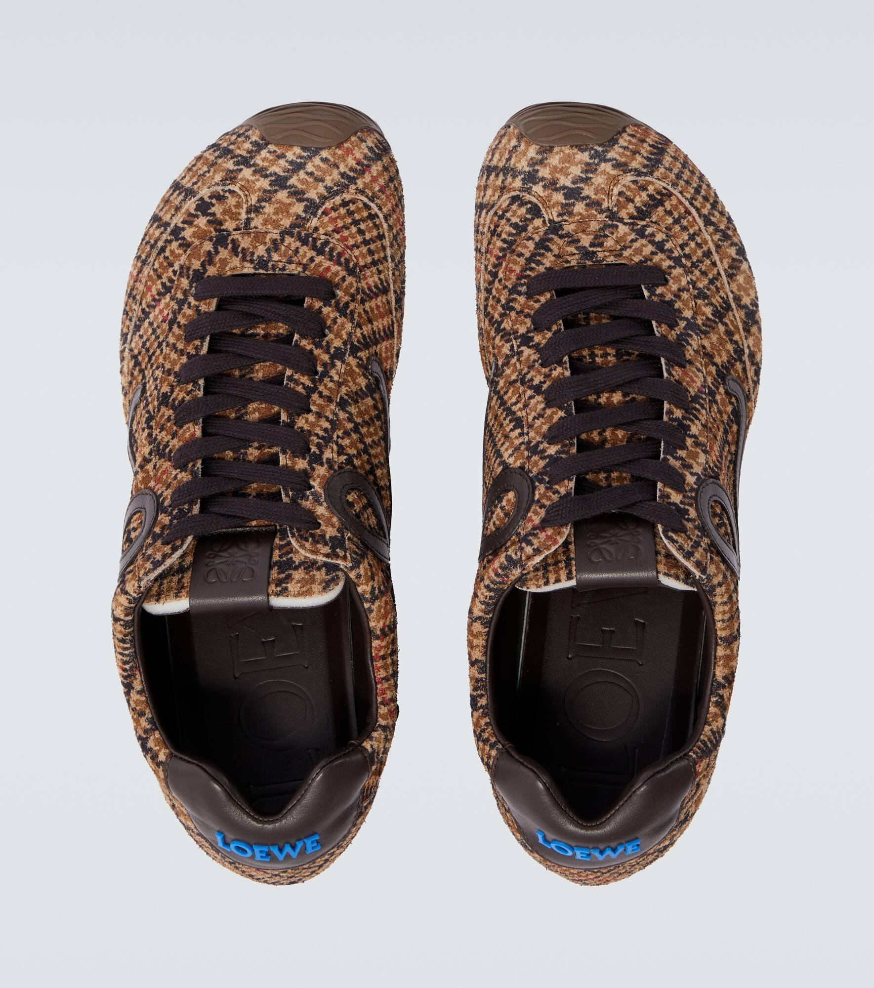 Flow Runner 2.0 checked suede sneakers - 4