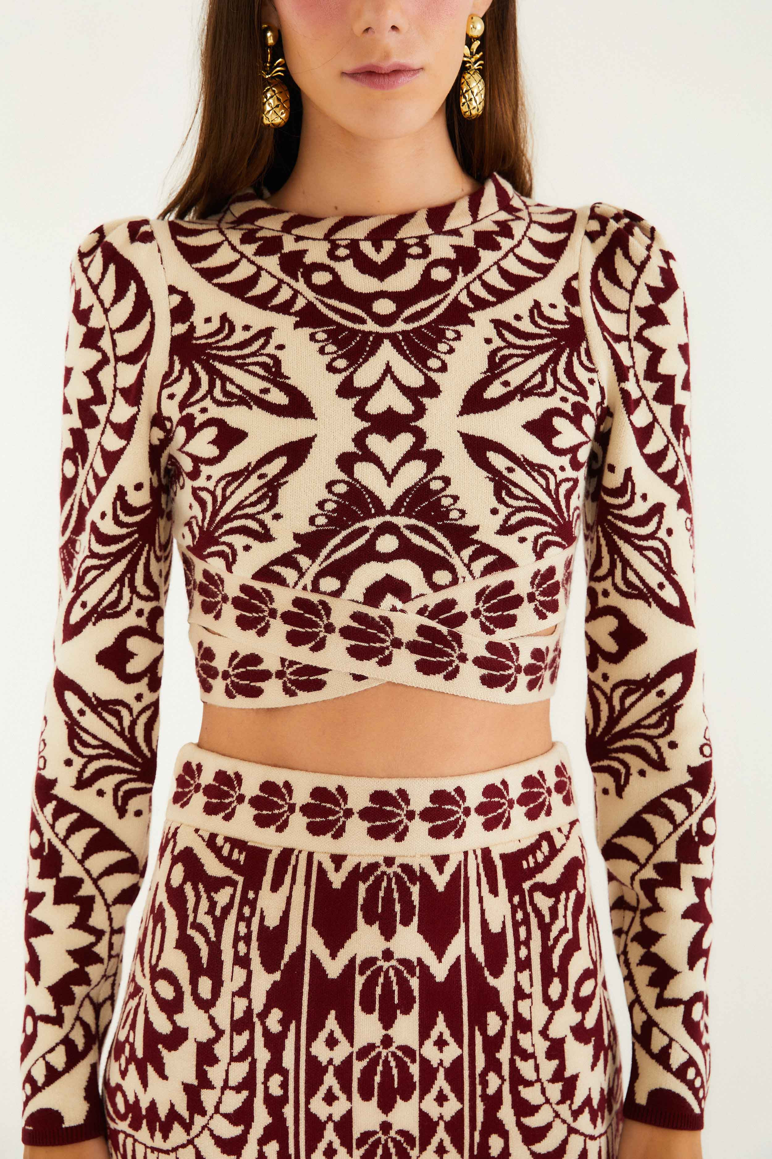 Burgundy Pineapple Love Knit Top - 3