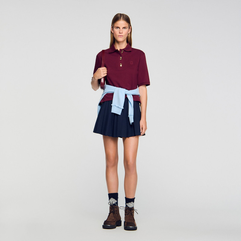 Sandro POLO SHIRT WITH DECORATIVE BUTTONS outlook