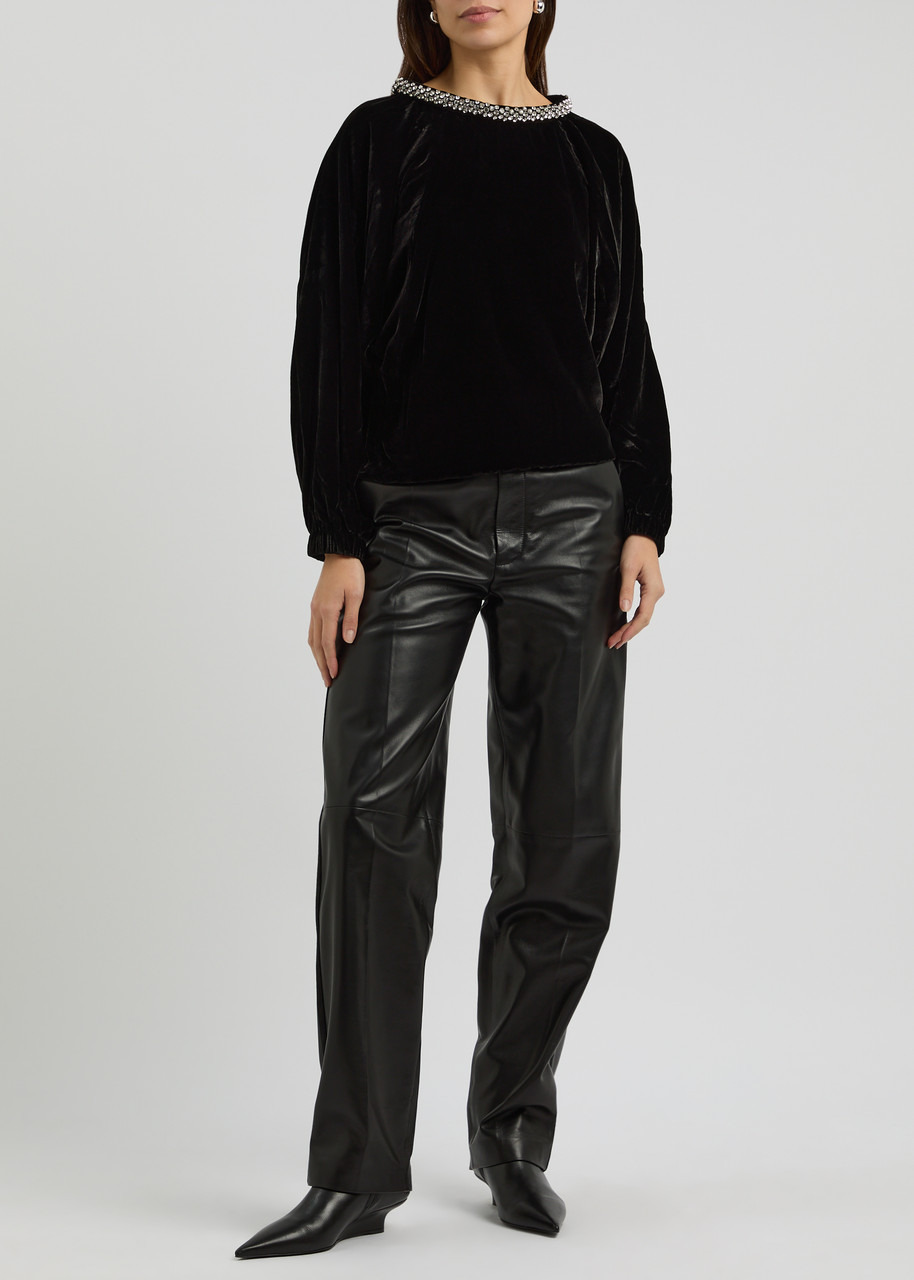 Isabel Marant Bertina Embellished Velvet top - 4