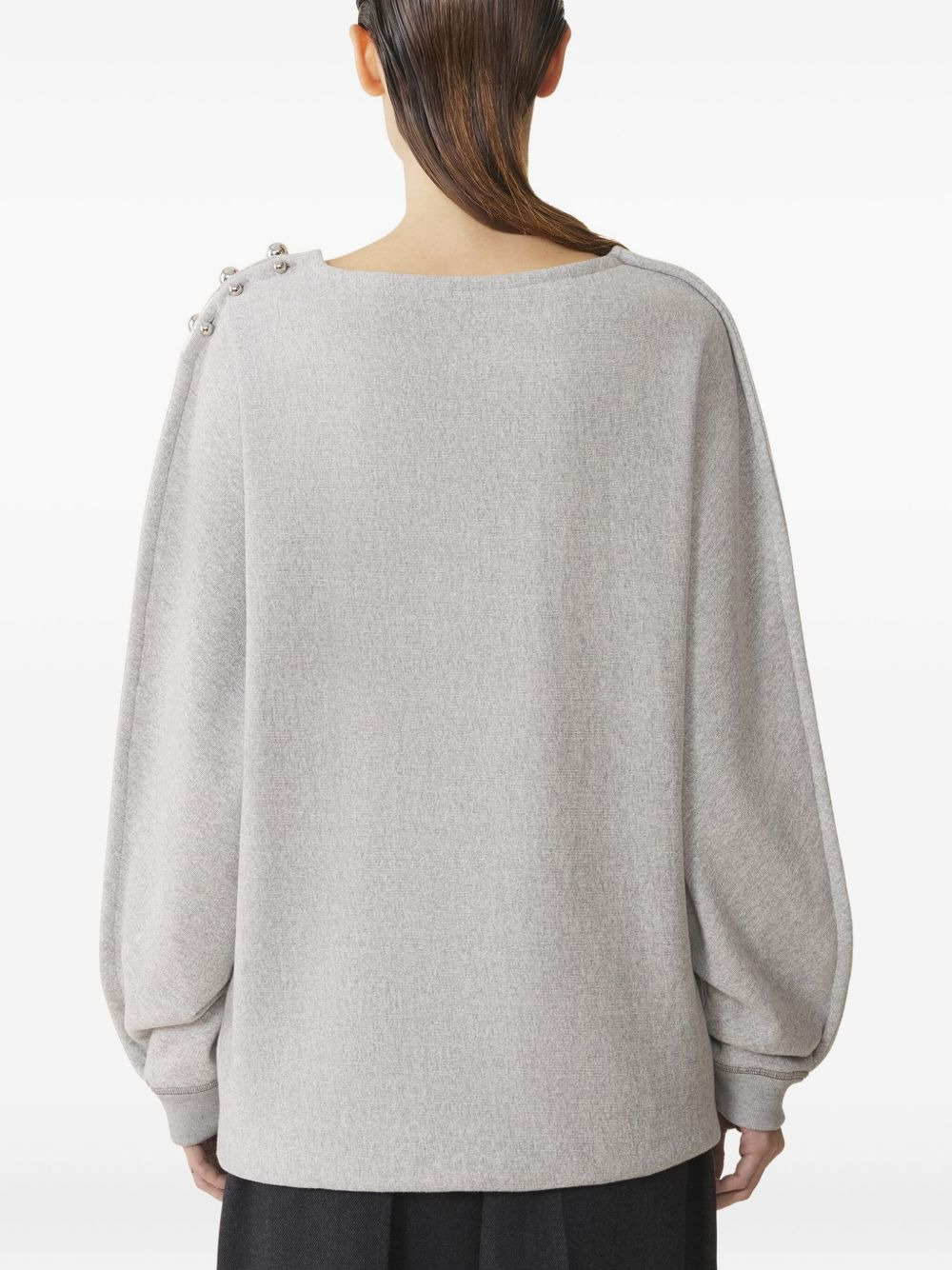 button-detailed boat-neck sweater - 4
