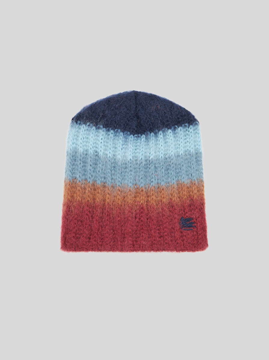 STRIPED MOHAIR BERET - 1