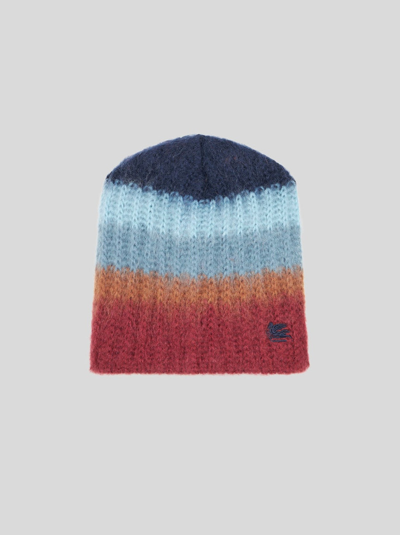 STRIPED MOHAIR BERET 1