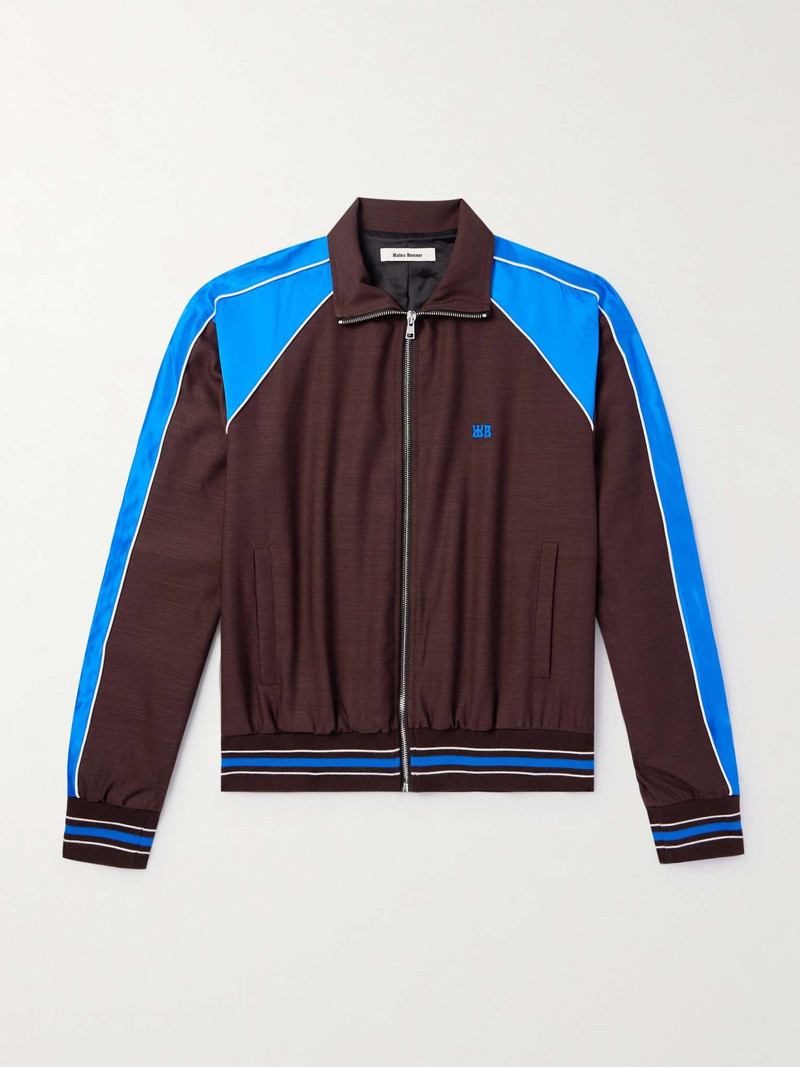 Courage Logo-Embroidered Satin-Trimmed Wool Track Jacket 1