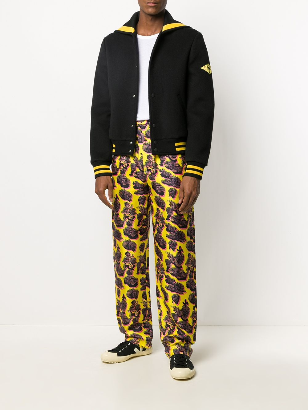 graphic print trousers - 2