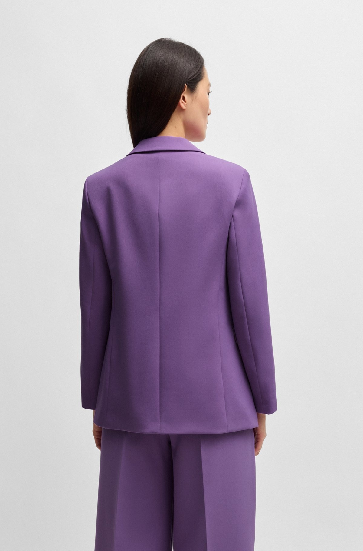 SINGLE-BREASTED JACKET IN STRETCH FABRIC - 4