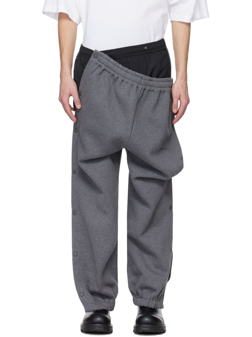 Gray Layered Sweatpants - 1