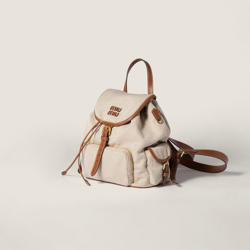Miu Miu Canvas and leather backpack outlook