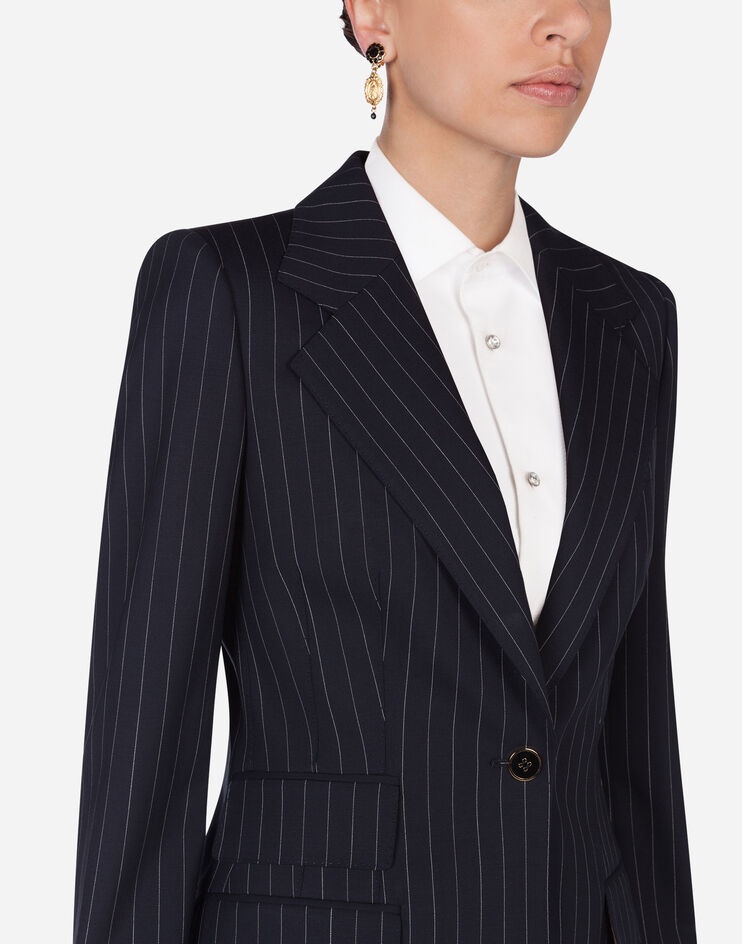 Pin-stripe wool blazer - 3