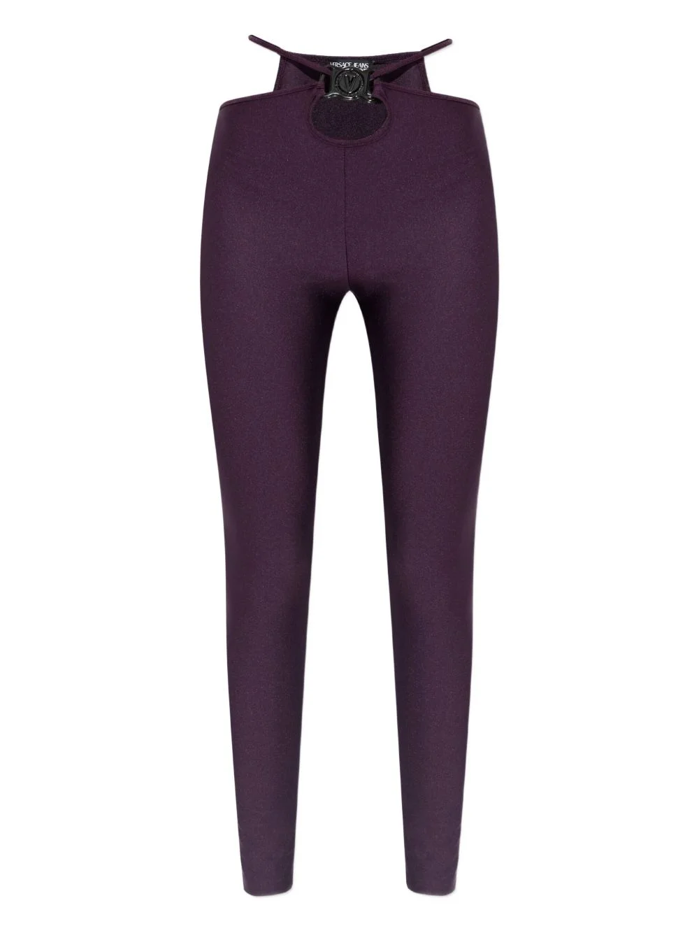 cut-out logo-plaque leggings - 1