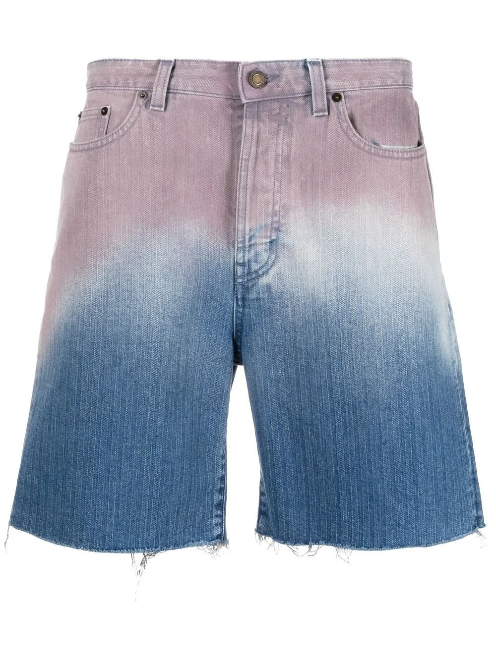 gradient denim shorts - 1