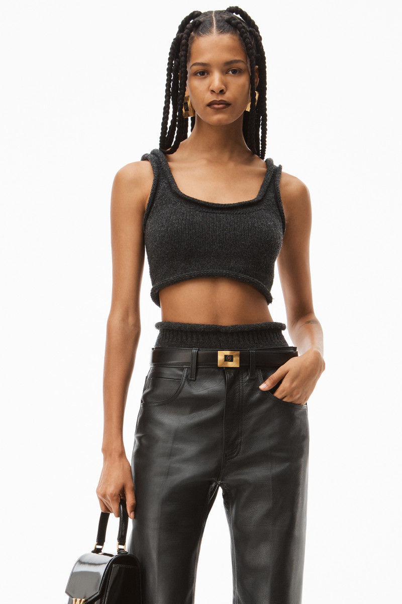 MID RISE STACKED PANT IN MOTO LEATHER 4
