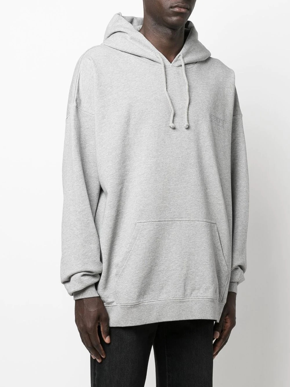 embroidered-logo cotton hoodie - 4