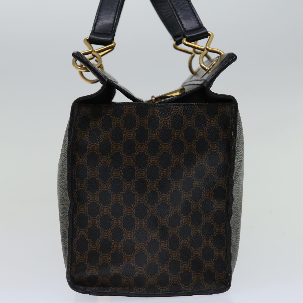 CELINE Macadam Canvas Hand Bag Pvc Brown Black - 3