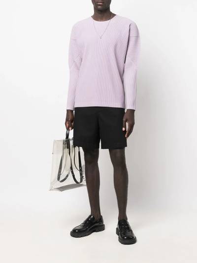 ISSEY MIYAKE pleated long-sleeve T-shirt outlook