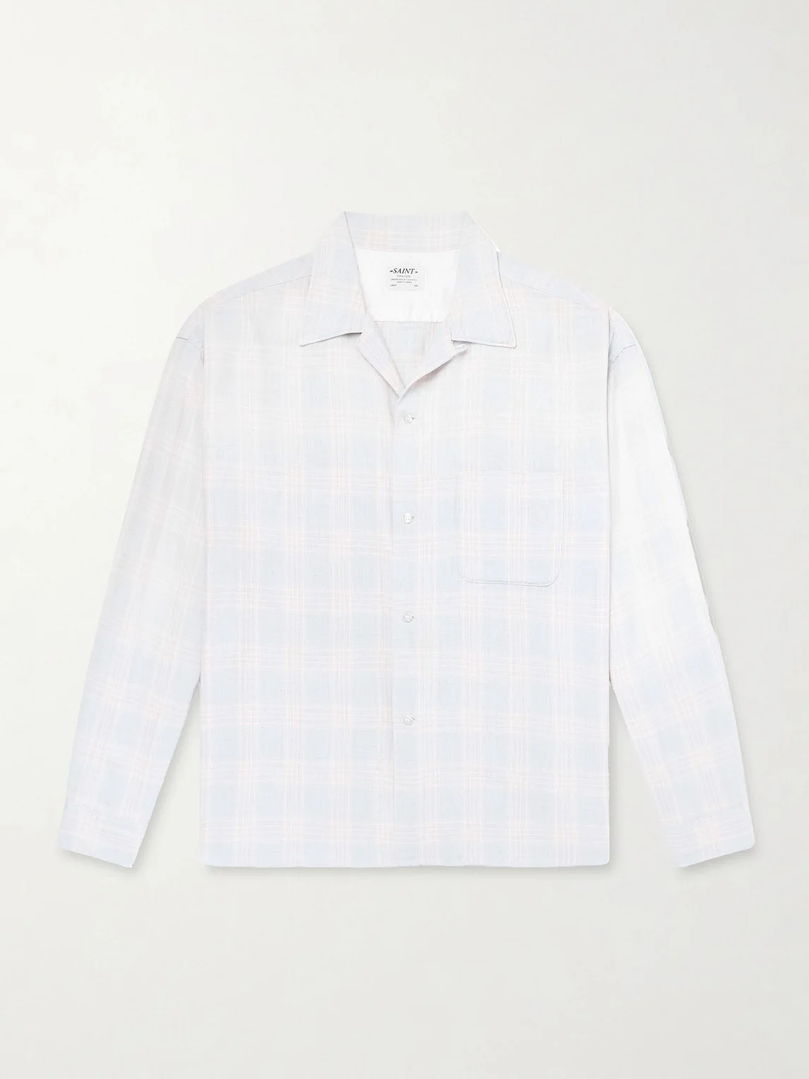 Convertible-Collar Checked Flannel Shirt - 1