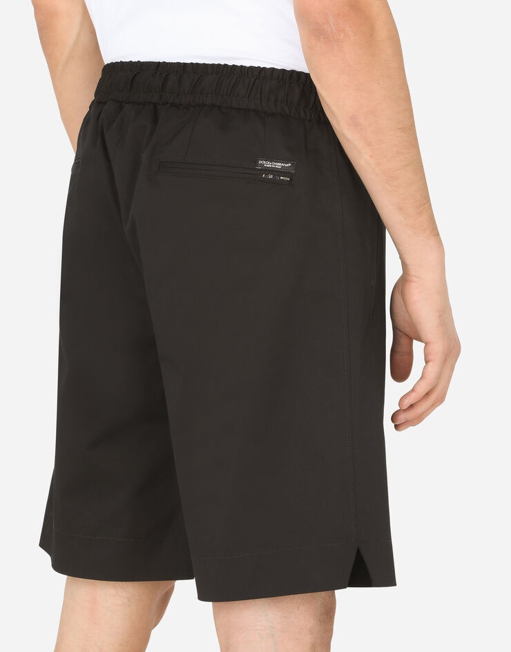 Stretch cotton jogging shorts - 5