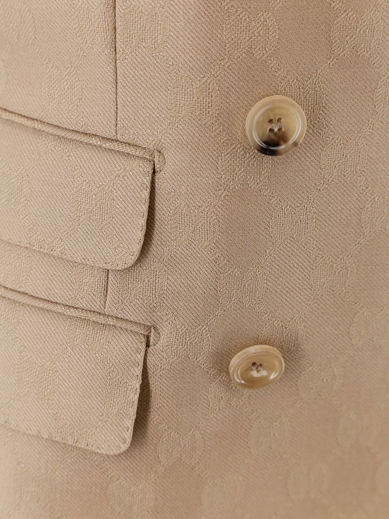 Jacquard wool blazer with GG motif - 3