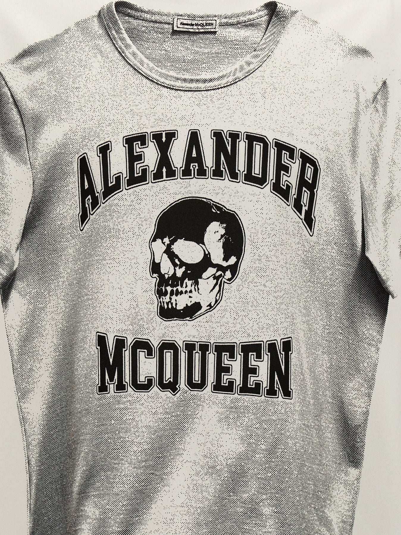 Tシャツ・カットソー ALEXANDER MCQUEEN Logo print T-shirt White/Black 794604QTABP Alexander McQueen logo-print short-sleeved T-shirt | White