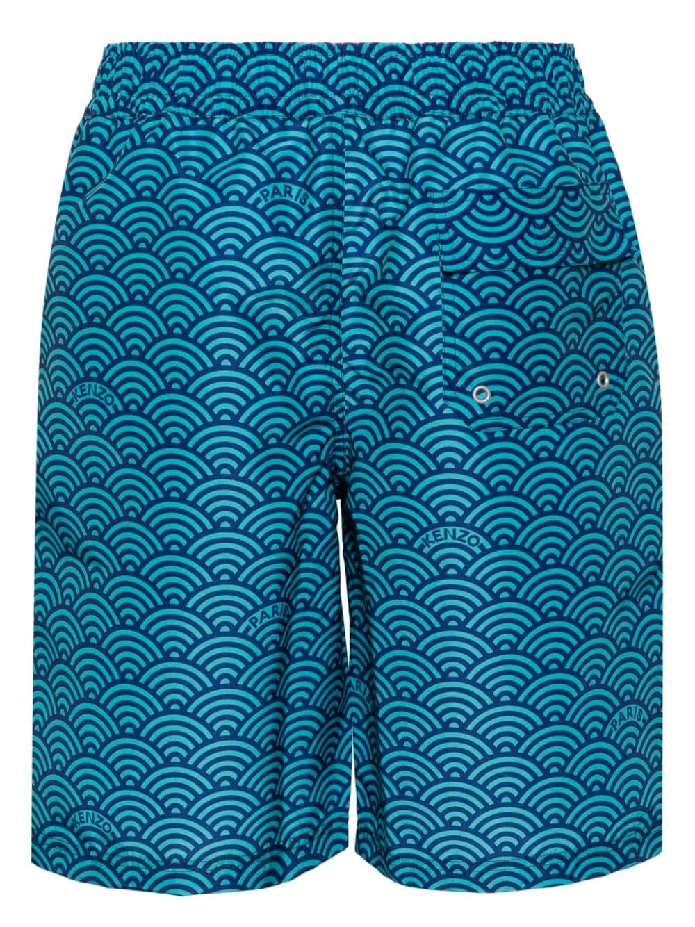 Seigaiha-print swim shorts - 2