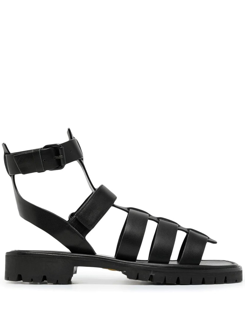 caged leather sandals 1
