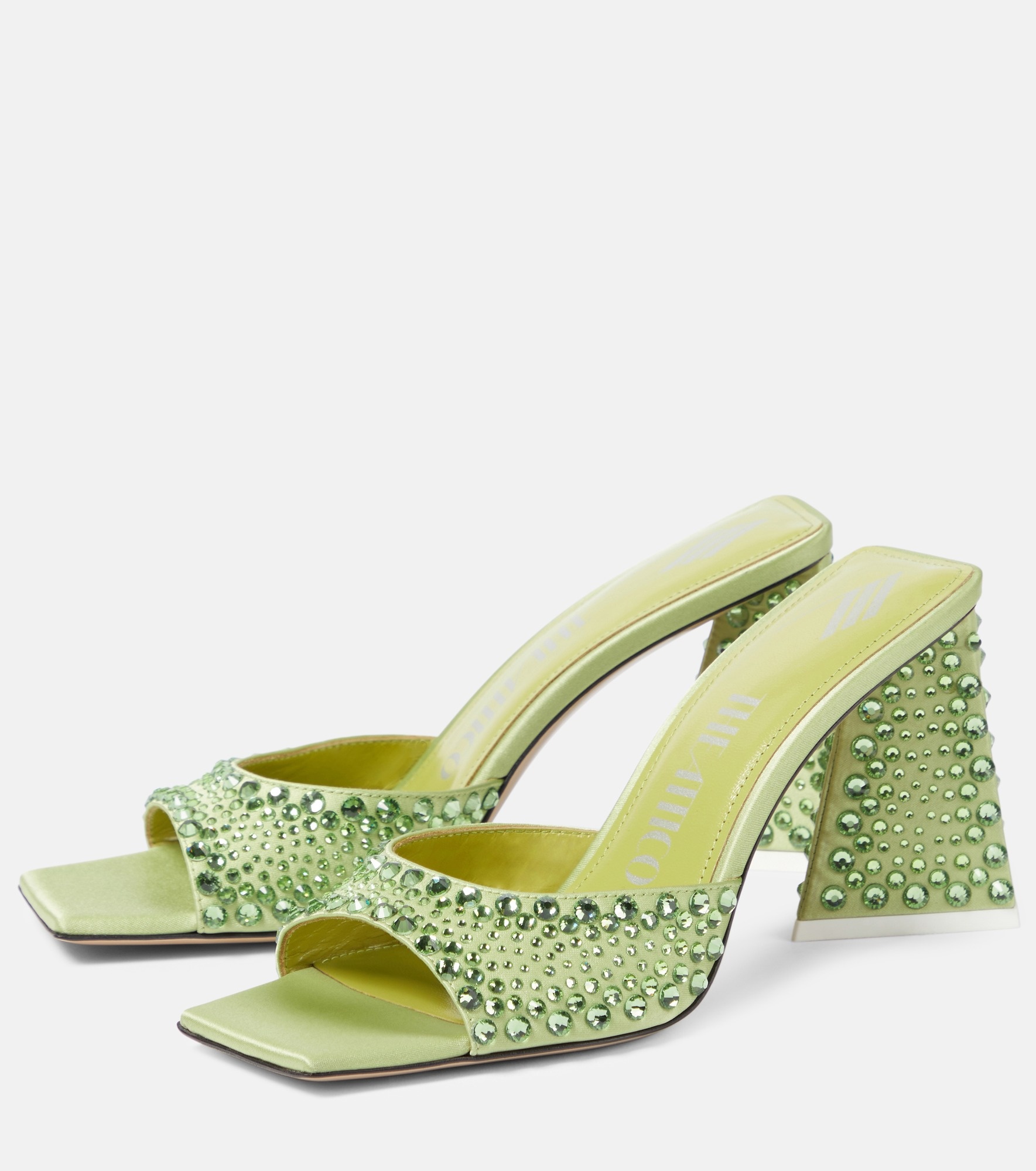 Mini Devon embellished satin mules - 5